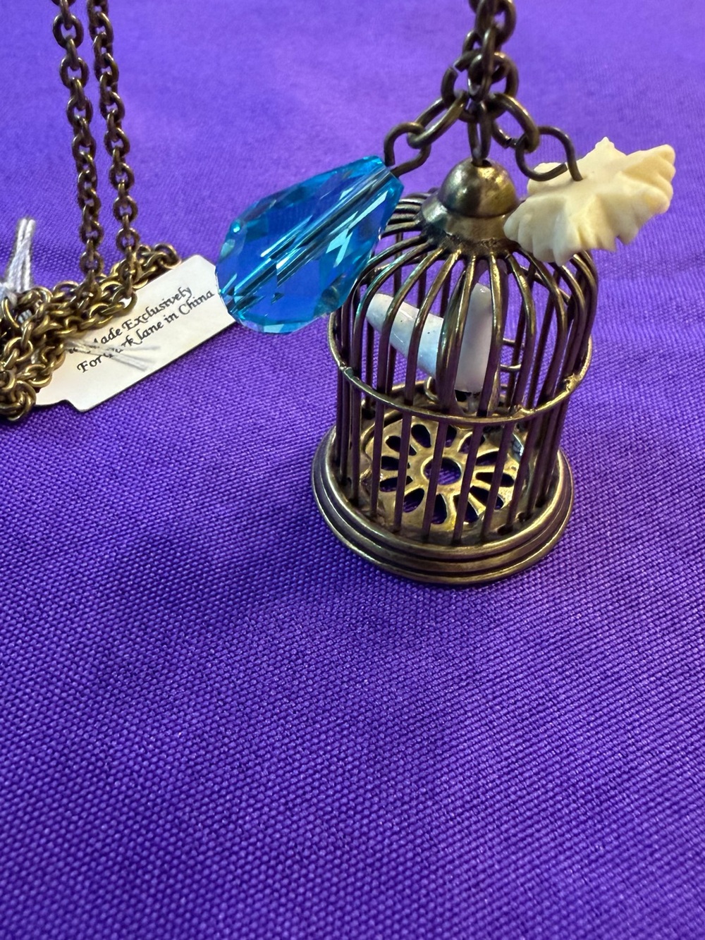 Park Lane Tweet Bird Cage Necklace Retired NWT $69